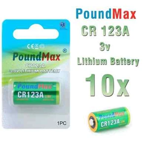 10 x CR123 CR123A 123 CR17345 3 V Lithium Power Photo PoundMax Batterie - Bild 1 von 6