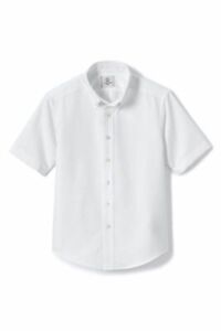 Lands' End School Uniform Boys Short Slv Oxford Dress Shirt White 6 # 458472