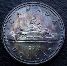 1972 CANADA $1 DOLLAR .500 SILVER SPECIMEN - Voyageur - Gorgeous Rainbow Toning