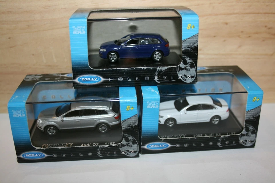 LOT DE 3 WELLY 1/87 AUDI A3 A4 Q7 - Photo 1/1