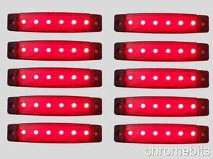 10 pcs set 12V 12 VOLT 6 LED REAR TAIL RED SIDE MARKER LIGHT LAMP TRAILER VAN - Picture 1 of 1