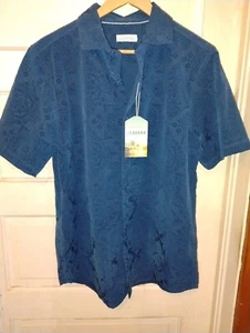 Cabana  Shirt Men medium Blue  Button Up Tropical - Picture 1 of 2