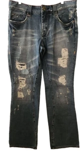 Cohesive & Co. Men 33R Distressed Deim Straight Jeans - Picture 1 of 13