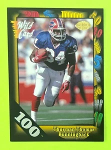 1991 Wild Card Thurman Thomas 100-Stripe Buffalo Bills HOF Oklahoma - Picture 1 of 2