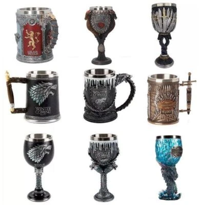 Game of Thrones Creative 3D Beer Mug Goblet Coffee Cup 304 Stainless Steel Cups - Image 1 of 4