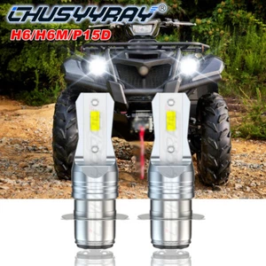 For Yamaha Kodiak 400 450 Rhino 660 700 LED P15D H6 Headlight Bulbs 6000K Lamp - Foto 1 di 13