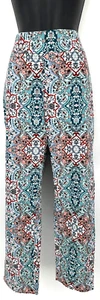 Chico's So Slimming Women's Brigitte Slim Leg Pants Size 2.5R Multi Medallion - Picture 1 of 13