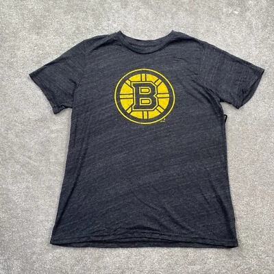 Boston Bruins Majestic Threads Men's NHL Hockey T-Shirt Size L Charcoal Gray NWT - Image 1 of 4