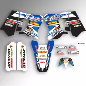 1993-1995 YAMAHA YZ 125 250 GRAPHIC YZ125 YZ250 CIRCUITO PROFESIONAL: CALCOMANÍA AZUL/NEGRA - Imagen 1 de 1
