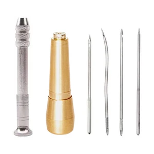 Leather Sewing Needles Kit With 4 Piece Needle Suitable for Leather Canvas Tent - Picture 1 of 10