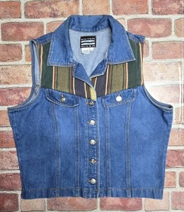 Silver River Women’s Denim Vest Button Front Western Size Large Cowgirl - Picture 1 of 11