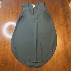 H&M Conscious Women’s Sleeveless V-Neck Blouse Top Green Size US 4 - Picture 1 of 5