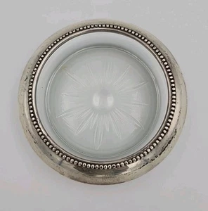 Antique Baldwin B-I Sterling Silver Crystal Coaster Ashtray **Single Coaster** - Picture 1 of 5