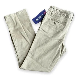 Cherokee Girls Pants Size 7 Bonjour Brown Khaki Twill Uniform Straight NEW - Picture 1 of 10