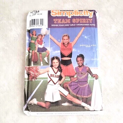 Costumes Pattern 8294 SIMPLICITY Cheerleader Outfit S BB 12/14 Team Spirit Uncut - Image 1 of 3