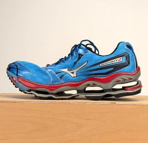 Zapatos para correr Mizuno Wave Prophecy 2 para hombre talla 10,5 azul rojo plata - Imagen 1 de 8