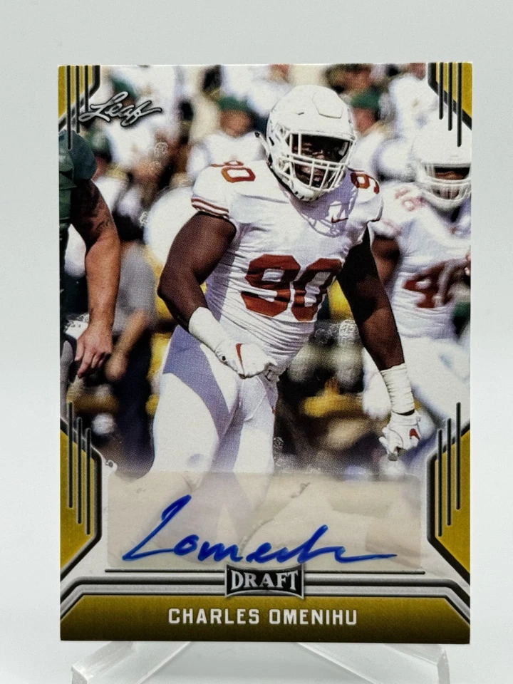 Charles Omenihu 2019 Leaf Draft Gold #BA-CO1 Autograph RC Auto H5 - Image 1 of 2