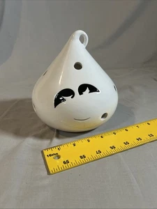 Yankee Candle Halloween GHOST SNEAKY Tea Light Holder 7"H White Smile - Picture 1 of 5