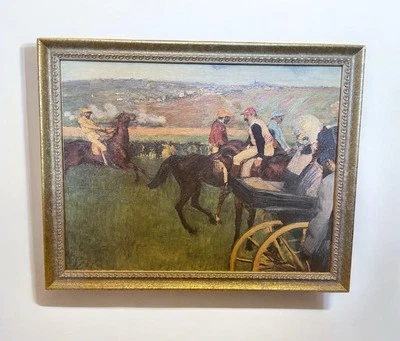 Edgar Degas Oil Painting Horse RacIng  Antique Frame Artagraph - Image 1 of 4