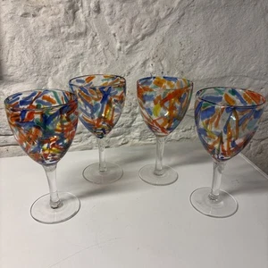 Juego de 4 vidrios artísticos soplados a mano confeti Pier 1 Imports - Imagen 1 de 7
