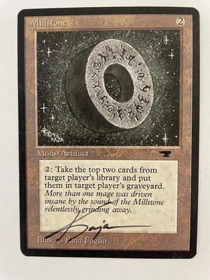 MTG ARTIST PROOF ANTIQUITIES MILLSTONE SIGNED BY ARTIST KAJA FOGLIO ARTIFACT - Image 1 of 4