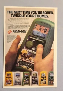 Pubblicità Stampa Videogioco Teenage Mutant Ninja Turtles Tenuto a Mano 1989 6,5x10" Konami - Foto 1 di 1