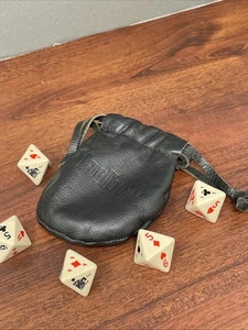 Juego de dados de póquer Marlboro vintage con bolsa de cuero 1990 - Imagen 1 de 4