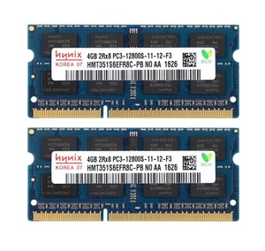8GB Hynix 2PCS 4GB 2RX8 DDR3 1600MHz PC3-12800S 1.5V SODIMM Laptop Memory RAM.*- - Picture 1 of 6