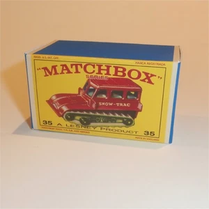 Matchbox Lesney 35b Snow Trac Tractor E Style Repro Box - Picture 1 of 4