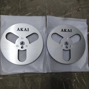 Ein Paar silberne Tonbandspule Akai 7" Zoll Leichtmetall Aluminium Aufnahmespule - Bild 1 von 5