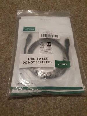 UGREEN USB-C to USB-C Cable 100W 5A Fast Charging – Braided – 1m – Black – New - Image 1 of 2