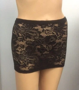 Sexy Micro Falda Negra de Encaje Elastizada Fiesta Corta Elastizada Club Stripper M53 - Imagen 1 de 12