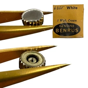 Orologio Benrus Corona 6355 Impermeabile Scarico 4,6mm Rubinetto 10 Ht:2,8 Bianco LEGGI! - Foto 1 di 1