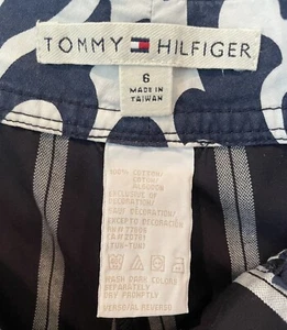 Tommy Hilfiger Hose Damen 6 marine weiß gestreift Chino Baumwolle maritim Mob Wife - Bild 1 von 10