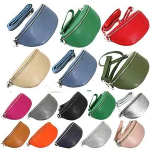 Italian Real Leather Crossbody Sling Bag Bum Bag Leather Waist bag Travel bag - Picture 1 of 28