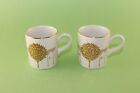 Vintage Otagiri Japan Golden Mist Set of 2 Coffee Espresso Cups w Golden Tree