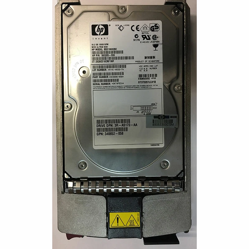 340852-058 - HP 18GB 10K RPM SCSI 3.5" HDD U320 80 pin w/ tray - Image 1 of 1
