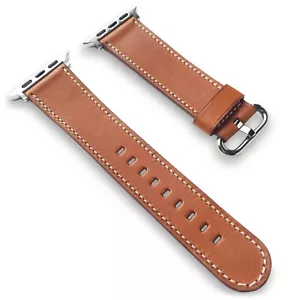 Cinturino Apple Watch fatto a mano Novonappa pelle di vitello francese con punto bianco 42/44/45 - Foto 1 di 4