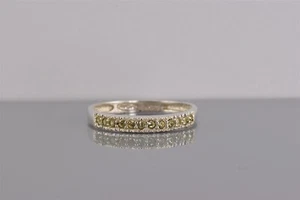 Sterling Silver 3.5mm Yellow Cubic Zirconia Accented Band Ring Avon 925 Sz: 11 - Picture 1 of 7