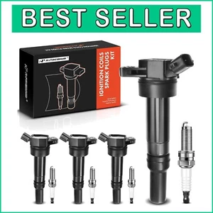 Set of 4 Ignition Coil Pack with Iridium Spark Plugs for Hyundai & Kia Vehicles - Picture 1 of 11