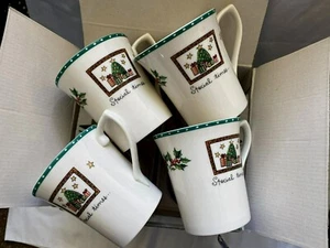 Mikasa ~ Christmas Wish / Special Times ~ Set of 4 Cappuccino Mugs ~ New in Box - Picture 1 of 8