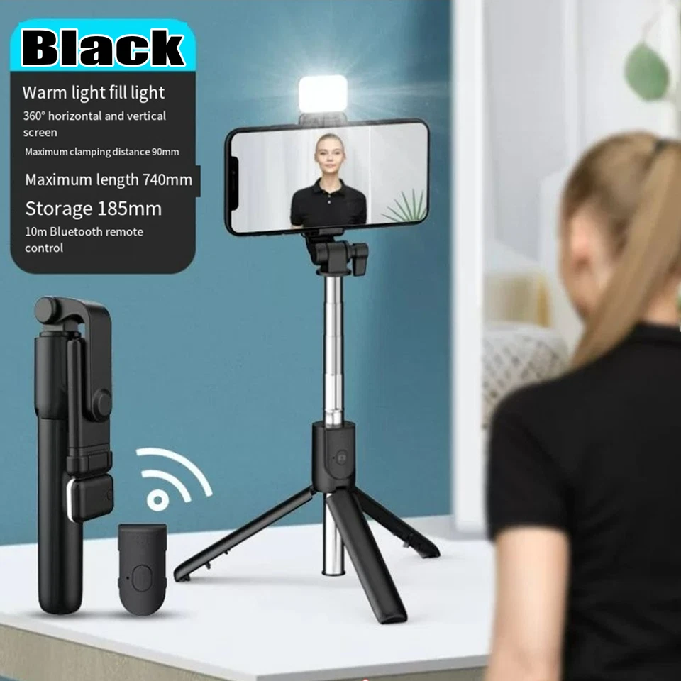 Trípode palo selfie Bluetooth inalámbrico soporte remoto para iPhone 15 Pro Max 14 13 Foto 1 de 4
