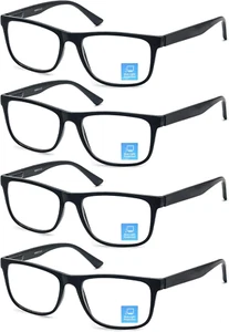 Blue Light Blocking Reading Glasses Men Large Oversized Square Readers Wide Fit - Picture 1 of 7