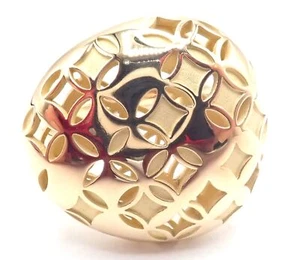Authentic! Louis Vuitton Monogram 18k Yellow Gold Large Ring - Picture 1 of 7