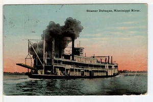 Ship Boat 1912 Steamer Dubuque Mississippi River - Picture 1 of 2