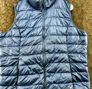 Eddie Bauer Vest Lightweight Womens 2XL Blue Full Zip Pockets Lined Puffer Coat - Picture 1 of 9