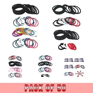 Elastic Hair Bands 50 pcs Hair elastics Mixed Hair Ties for Women Girls Endless - Picture 1 of 7