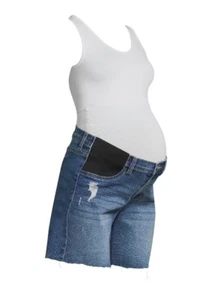 Time and Tru Womens Maternity Denim Bermuda Shorts Size XXL 20 Blue Medium Wash - Picture 1 of 3