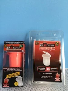 EZ Carafe Pod Capsule AND 30 Ct Disposable Paper Coffee Filters for Keurig 2.0 - Picture 1 of 2