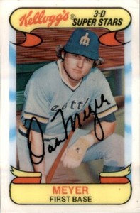 1978 Kellogg's 3D Super Stars Baseball Dan Meyer Seattle Mariners #12